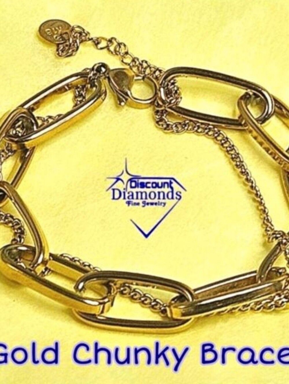Double Chain Link Bracelet on 14K Yellow Gold over 925 Sterling Silver - Picture 8 of 8